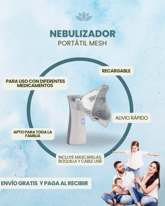 🌬️ Nebulizador Portátil Mesh – Alivio Rápido y Eficaz para tus Pulmones