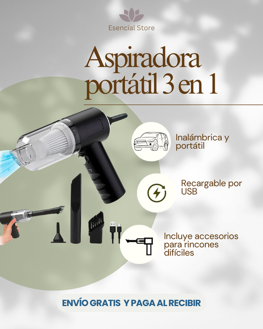 Aspiradora Portátil para Autos – ¡Tu carro siempre limpio, sin esfuerzo!