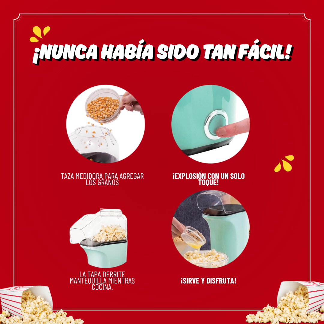 🍿 Máquina Eléctrica para Palomitas – Sin Aceite, Rápida y Saludable